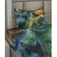 thumbnail image 2 of Ambesonne Colorful Fitted & Top Sheet Set with Sham, Mythical Phoenix Birth, Multicolor, 2 of 4