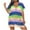 Blue, variant on Axiiglly Bathing Suit Cover Up for Women Color Block Beach Cover Ups Plus Size Summer Crochet Swimsuit Coverups Hollow Out Silde Split Swimwear Casual Bikini Vacation Oufits