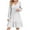 White, variant on Edvintorg Summer Dresses for Women 2025 Vacation Fashion Solid Color V-Neck Loose Casual Pleated Dress Short Sleeve Beach Dress