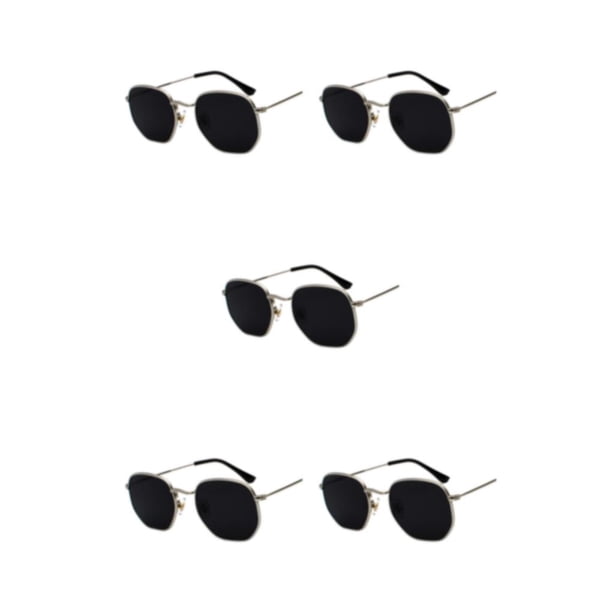 Gafas de sol Qarigey cuadradas pequeñas para hombres y mujeres polarizadas Plata negro gris C1 Type2 NO2