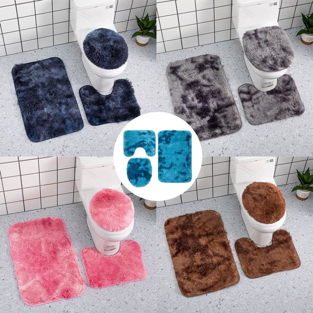 Set de moqueta de baño de 3 piezas - Alfombra antideslizante de bañera y alfombra de inodoro, microfibra suave absorbente, 50x80cm & 50x40cm & 37x40cm, lavable a máquina