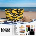 thumbnail image 3 of Women'S Large Capacity Beach Bag Travel Bag 17.7×15in Waterproof And Durable Portable Can Be Used For Daily Play Travel Shopping Gym Vector Camouflage Pattern Yellow_3, 3 of 5