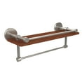 thumbnail image 2 of Prestige Skyline Collection IPE Ironwood Shelf with Gallery Rail and Towel Bar - Satin Nickel / 16 Inch, 2 of 5