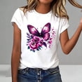 thumbnail image 4 of Ichuanyi Women's Floral Print T Shirts Cute Graphic Tees Short Sleeve Summer Cotton Tee Tops, 4 of 7