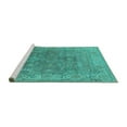 thumbnail image 2 of Ahgly Company Machine Washable Indoor Round Oriental Turquoise Blue Industrial Area Rugs, 3' Round, 2 of 4