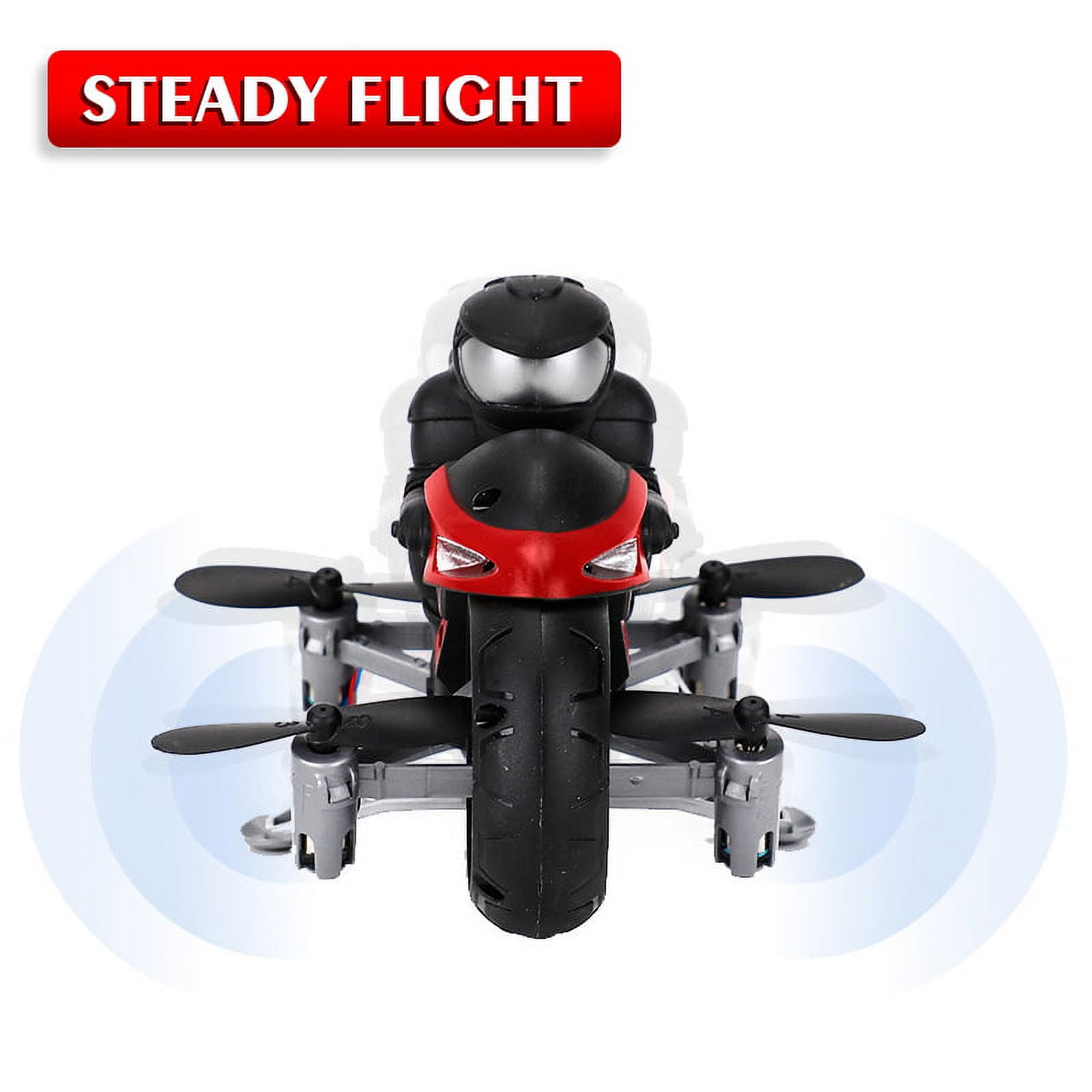 Amerteer Rc Cars,Flying Motorcycle RC Drone Land Air Motorcycle Aircraft Remote Control Four-axis Drone 360 °Stunt Roll Racing Motorcycle Kids Flying Toys 2.4G RC Drone for Children, Boys Girls