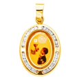 thumbnail image 1 of Precious Stars Jewelry 14k Yellow Gold Cubic Zirconia Boy's First Communion Pendant, 1 of 1