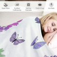 thumbnail image 3 of Creowell Purple Lavender Throw Blanket Throw Colorful Butterfly Wild Garden Flowers Flannel Blanket for Kids Girls Teens Watercolor Outdoor Floral Dreamy Blanket for Office Sofa, 3 of 6