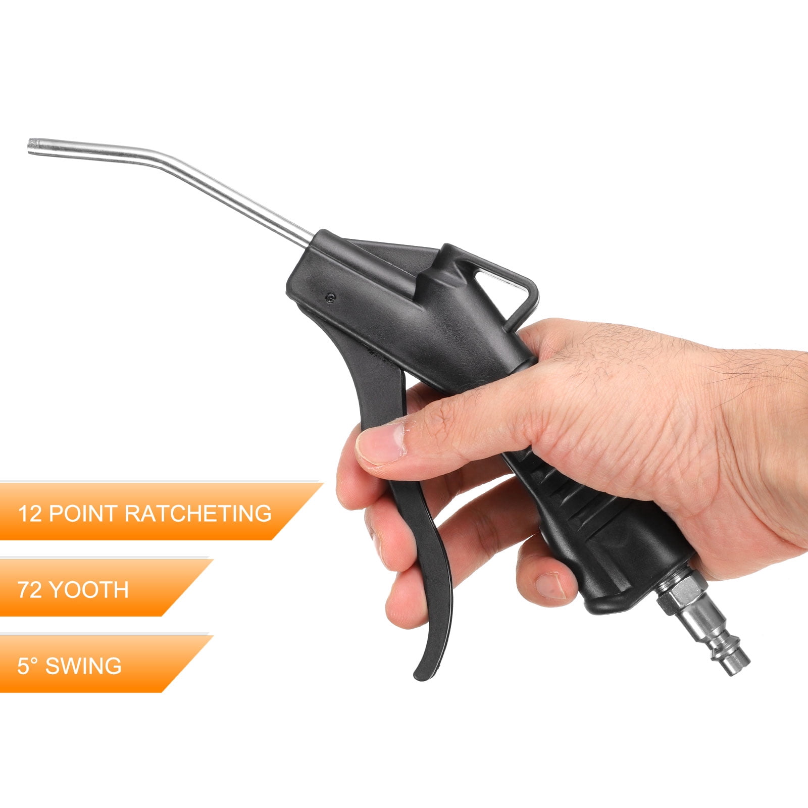 Uxcell 8pcs Air Blow Gun High Flow Air Compressor Blow Gun with 1/4" NPT Male Air Plug and Angled Bent for Industrial