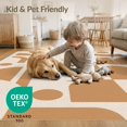 thumbnail image 4 of ODIKA 5'x7' Warm Earth Tones Geometric Design Washable Area Rug Mid Century Modern Patterned Shapes Non-Slip, Low Pile, Stain Resistant for Guest Room, Lounge, Apartment, 4 of 7