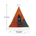 thumbnail image 3 of Rateoe Orange Net Fishing Boat Pattern Santa Hat Christmas Hats for Adults, Holiday Unisex Velvet Comfort Xmas Hat for Women Men, 3 of 6