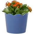 thumbnail image 4 of Mainstays Small 4in Diameter Round Blue Scallop Ceramic Planter, 4 of 5