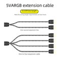 thumbnail image 2 of Cable de extensión de placa base de 5 V y 3 pines, concentrador de sincronización ARGB de un minuto, dos, tres o cuatro, cable de sincronización de expansión de línea dividida, 2 of 4