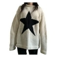 thumbnail image 2 of Women Vintage Sweater Knitted Long Sleeve Loose Oversized Pullover Jumper Tops 90s Cute Knit Pullover Streetwear, 2 of 4
