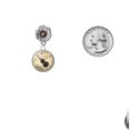 thumbnail image 3 of Delight Jewelry Silver-tone Domed Music - Cello - Two-tone Daisy Flower Post Earrings, 3 of 4