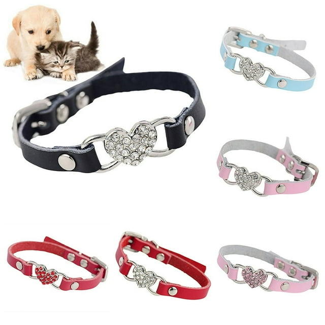 Collier Ajustable en Strass pour Chien Chat Chiot avec Boucle et Sangle