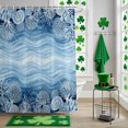 thumbnail image 5 of Shower Curtain, Watercolor Marine Coral Shell Waterproof Shower Curtain Set with Hooks for Bathroom Showers,Stalls and Bathtubs,36x72In Abstract Ocean Wave Conch, 5 of 9