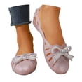 thumbnail image 2 of HOWPAY Jelly Mesh Ballet Flats for Women Hollow out Closed Toe Slip on Sandals Casual Lightweight Summer Beach Clear Jelly Shoes Pink 41, 2 of 9