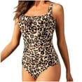 thumbnail image 2 of Sakmal One Piece Swimsuits Sexy Tummy Control Yellow Swimwear Leopard Print Beach Vacation Swimsuits, 2 of 7