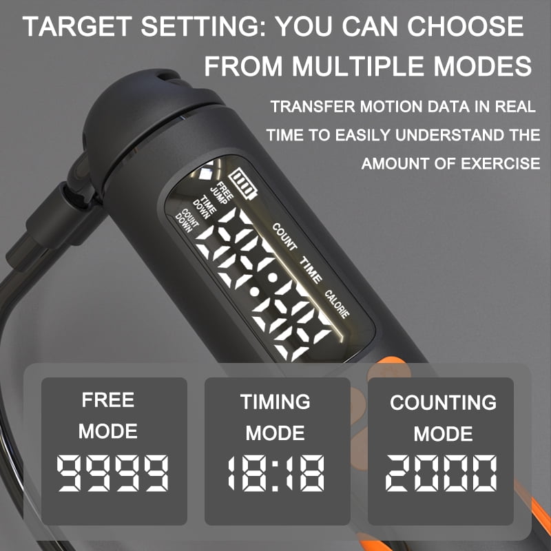 PWO Jump rope with counter, wired wireless weighted cordless jump rope for kids, women and men, adjustable digital smart jump rope for fitness workouts, boxing, speed training, home gym