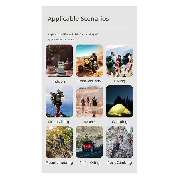 Walkie Talkie portátil, comunicación de largo alcance de 400 a 470 MHz Radio portátil Walkie Talkie con linterna LED para exteriores