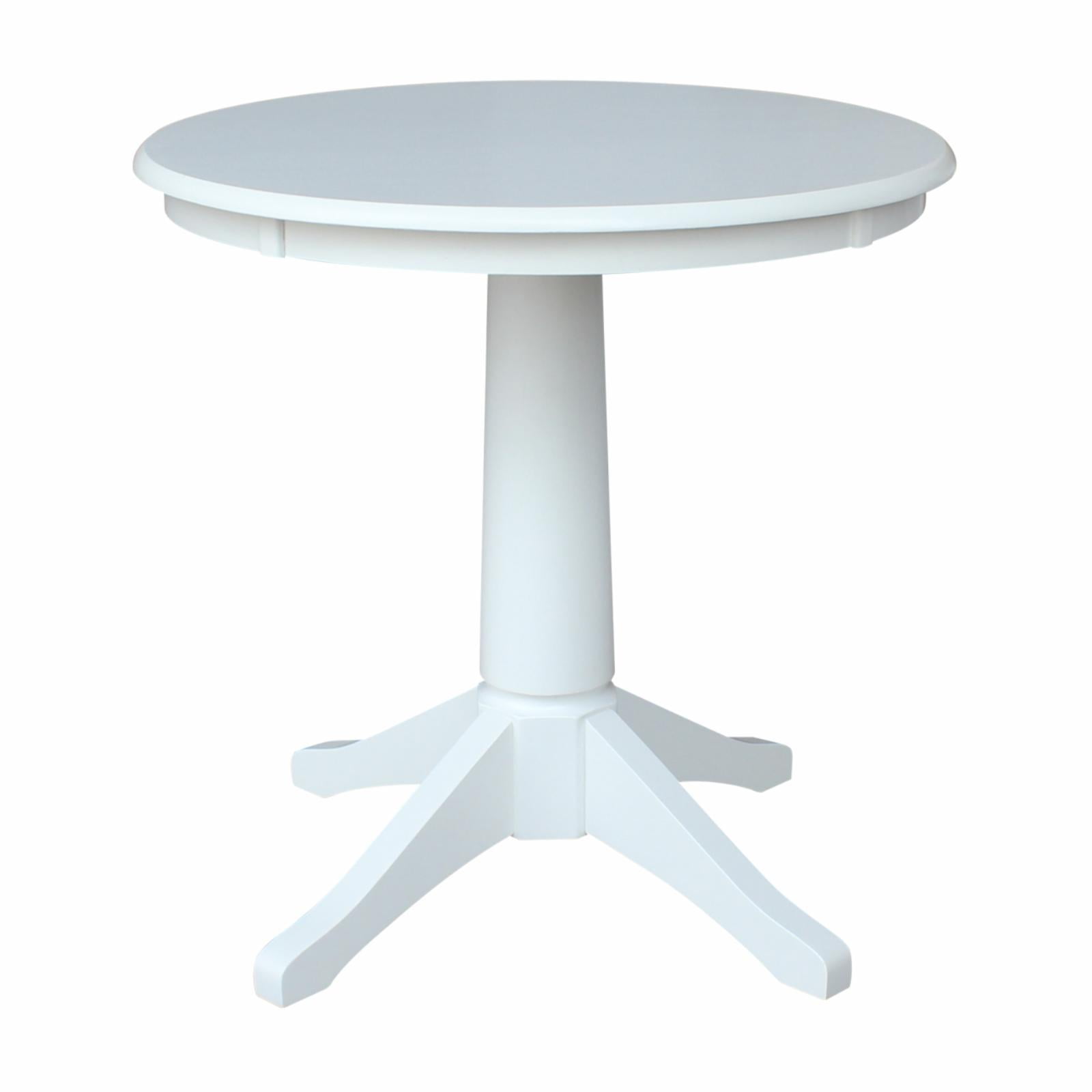 30" Round Pedestal Dining Table - White - Walmart.com