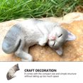 thumbnail image 7 of WHAMVOX 1Pcs Cute Figurine Grey Lying Down Cat Shape Plastic For Home And Office Decoration, 7 of 7