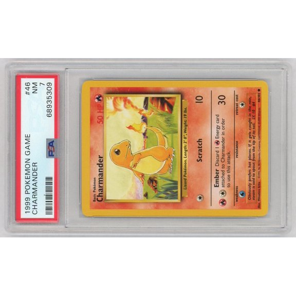Collectible 1999 Pokemon Base Set Charmander #46 PSA 7