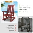 thumbnail image 6 of KINGYES Outdoor Rocking Chair HDPE All Weather Patio Rocker for Porch Garden Lawn, Red, 6 of 9
