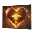 thumbnail image 3 of CozyNet Serene Glowing Heart Symbol With A Cross In The Center Radiating Warmth Wall Art Prints With Frame Canvas Perfect for Living Room & Bedroom, Ready to Hang, Wall Decor 16"x20", 3 of 10
