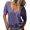 Purple, variant on Deep V-neck Women Short Sleeved Casual Solid Colro T-shirt Tops