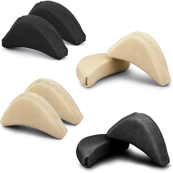 8Pcs Shoe Filler For Too Big Shoes Women, Soft Sponge Adjustable Shoe Filler, Big Toe Shoe Fitters Unisex Forefoot Foot Cushion For High Heel Pumps Flats Sneakers, Make Big Shoes Fit(Black,Skin Color