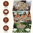 thumbnail image 7 of Animals Farmhouse Round Tablecloth, Fitted Table Cover with Elastic for 36"-44" Round Tables, Vintage Farm Country Star Brown Plaid Table Cloth Outdoor Indoor Dinning Party Waterproof Tablecloths, 7 of 7