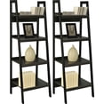thumbnail image 2 of Pemberly Row Mid-Centruy 4 Shelf Ladder Bookcase Bundle in White, 2 of 6