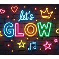 thumbnail image 3 of Neon Theme Let's Glow Banner Creative Decorative Glow in the Dark Neon Party Banner for Music Event Dance Party Kids Celebration, 3 of 7