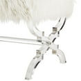thumbnail image 6 of Brayden Faux Fur Acrylic X-Leg Ottoman , Cream White, 6 of 8