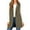 *Army Green, variant on ClodeEU Women's Mid Long Fleece Vest With Hooded, Fall Winter Warm Plush Sleeveless Cardigan Army Green,Womens Plus XXL