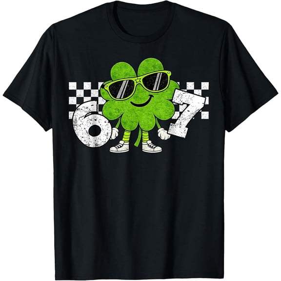 Six Seven 67 Bruh 6 7 Meme Funny St Patricks Boys Girls T-Shirt, T-Shirt for Kids Youth, 180gsm, 100% Cotton