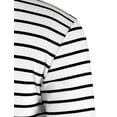 thumbnail image 3 of CamisePaHombres Cuello Redondo Mangas Largas Estampado de Rayas Negro Y Blanco 48, 3 of 6