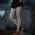 thumbnail image 6 of Abomasnow Women's Black White Striped Legging Pants Ankle Length Stretchy Tights High Waist Elastic Leggings Pant, 6 of 9