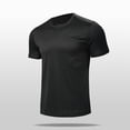 thumbnail image 2 of Men's Cotton Linen Henley Shirt Short Sleeve Casual Summer Band Collar Beach T-Shirts Button-up Solid T-Shirt, 2 of 6