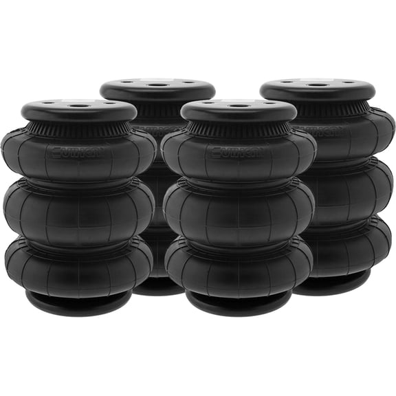 Vixen Air 1/2" NPT Single Air Port Triple Bellow Suspension Air Spring/Air Bag Quad Pack VXD2600TQP