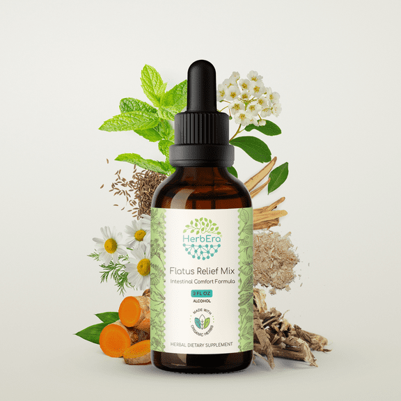Flatus Relief Mix Alcohol Extract Tincture. Intestinal Comfort Formula 2 oz