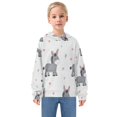 thumbnail image 3 of Kids' Hooded Pullover Sweatshirt Casual Tops Long Sleeve Print Hoodies Pocket Grey Cute Donkeys Pattern, 3 of 9