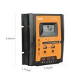 thumbnail image 3 of 50A MPPT PWM Solar Charge Controller for 12V/24V Solar Panel Systems, IP32 PV Battery Controller, Charge Timer, LCD Display, Solar Panel Regulator, with Dual USB Port Overload Protection, 3 of 8
