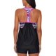 thumbnail image 4 of Tankini push up con espalda en T, estampado a rayas y tirantes, con pantalones cortos para mujer, 4 of 6