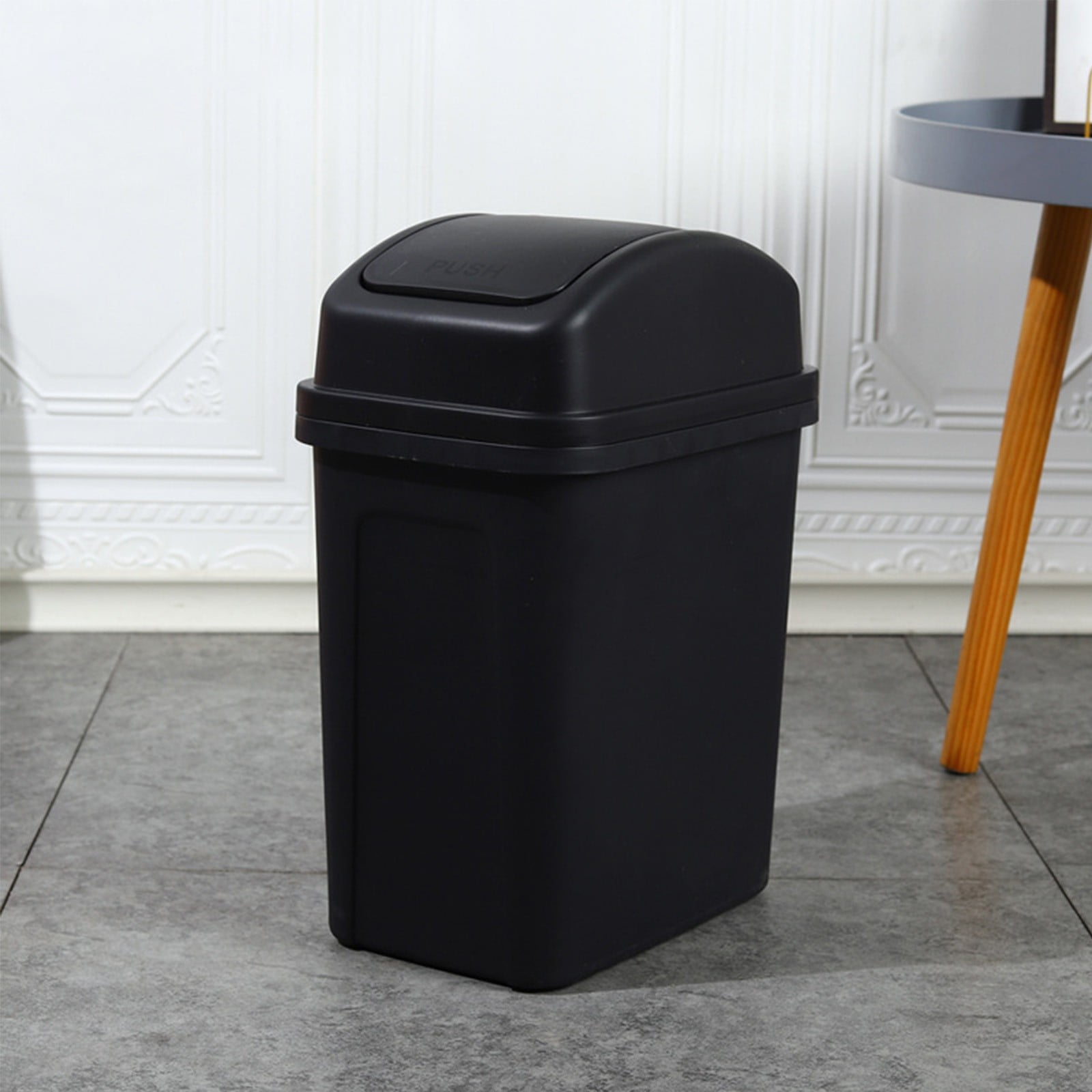kjfeif Bathroom Trash Can with Lid Plastic Garbage Can with Lid Waste Basket Trash Garbage Dog Proof Trash Can for Bathroom Kitchen Living Room Bedroom