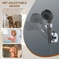 thumbnail image 5 of Uxcell 2Pcs Self-Adhesive Shower Head Holder, 360° Adjustable Handheld Shower Head Holder with Hook Removable Wall Mounted Square Bracket No Drill for Bathroom Hotel Apartment, Silver, 5 of 7