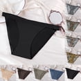 thumbnail image 4 of Gibobby Calzoncillos para mujeres sexy Omen's Fashion Seamless Ice Silk Sexy Ropa interior de cintura alta Calzoncillos de color sólido Ropa interior Bragas de mujer(Marrón,G), 4 of 5