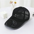 thumbnail image 3 of HJYCHN Solar Fan Sun Hat for Outdoor Hiking with Adjustable Brim Lightweight Design and Breathable Mesh Black One Size, 3 of 3